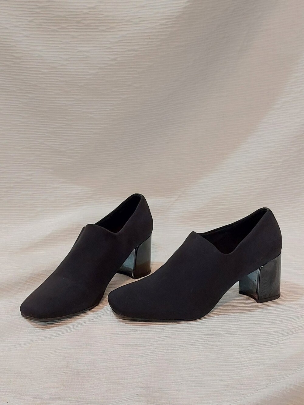 Anne Klein flex Black Low Block Heel Slip-On Pumps Size 9